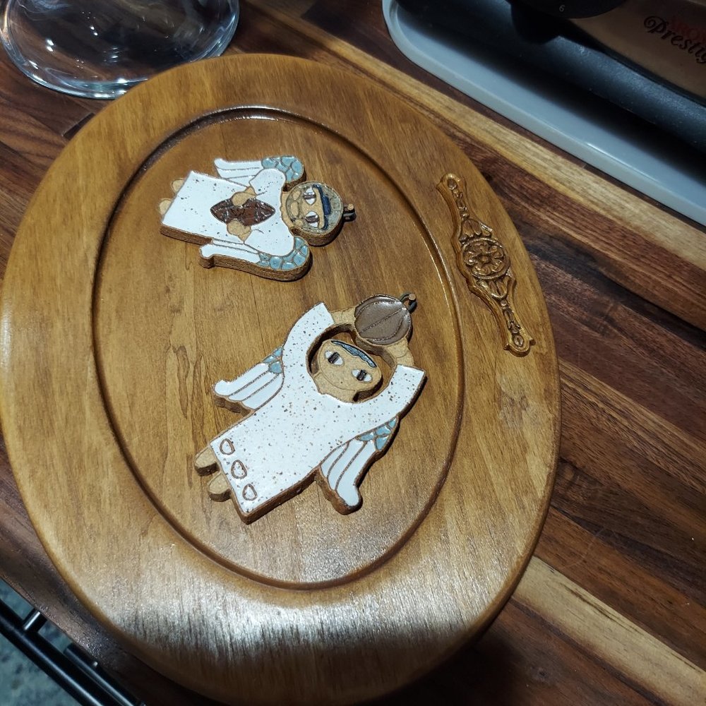 St Andrew football/basketball sport ornament and prayer tray.